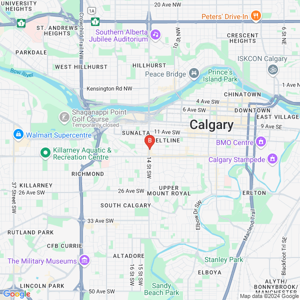Electrical Connection location map: 1500 14th St SW #36, Calgary, Alberta